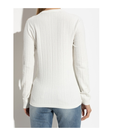 Balmain Maxi Shoulder Top Sweaters And Cardigans White
