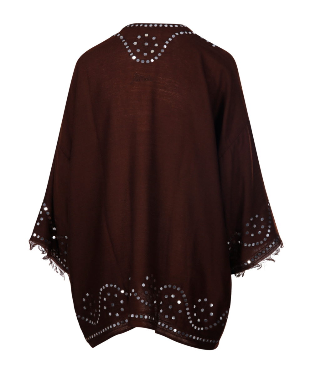 P.a.r.o.s.h Brown Cashmere Shrug In Black