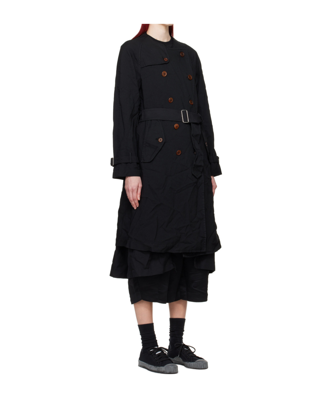 COMME DES GARÇONS DOUBLE-BREASTED BELTED TRENCHCOAT