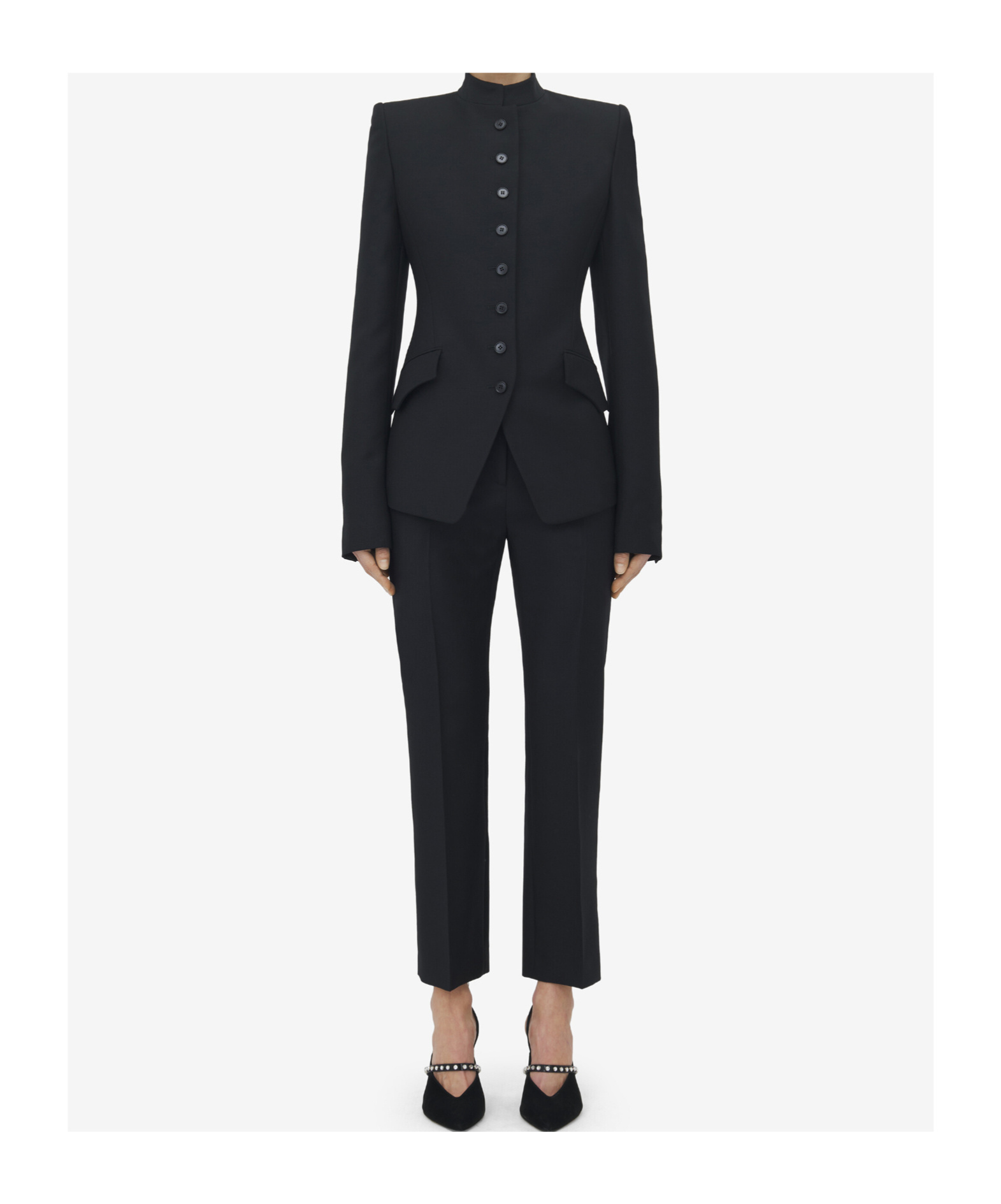 Alexander Mcqueen Wool-mohair Military Jacket In Black