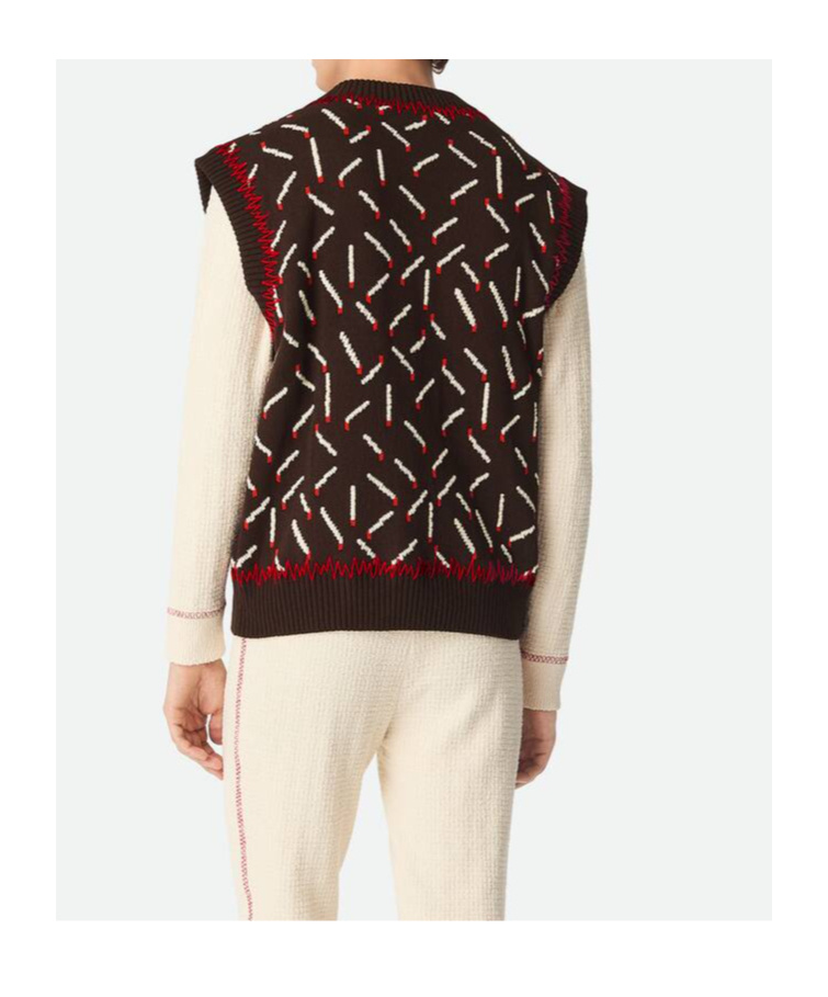 Shop Bottega Veneta Cotton Jacquard Matches Gilet In Black