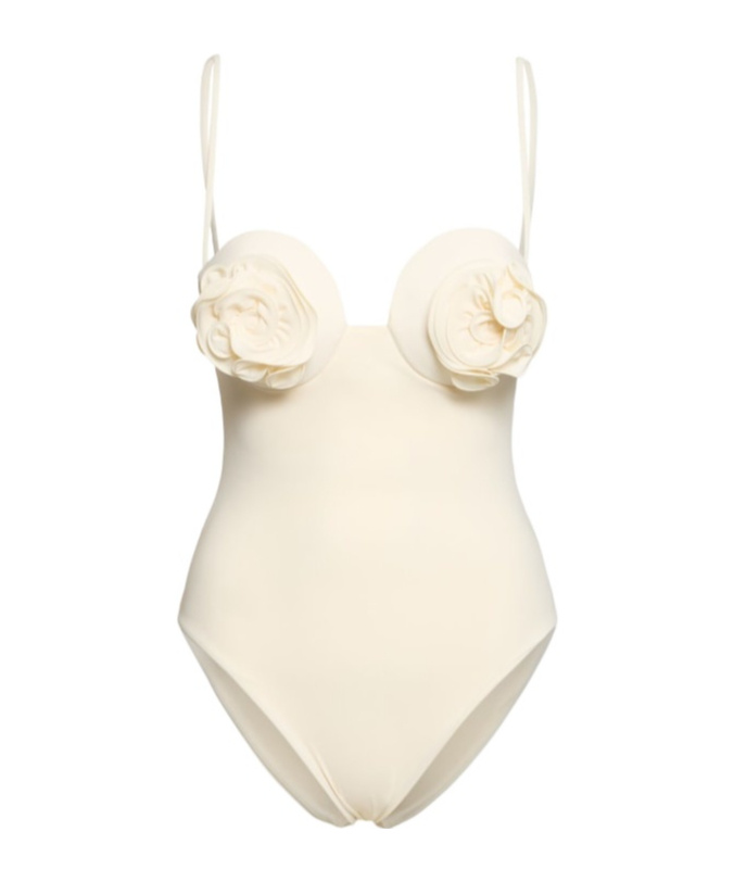 Magda Butrym One-piece Flower Swims In White