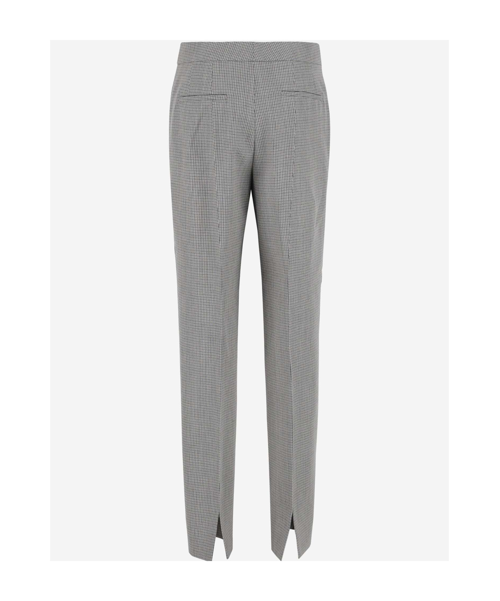 Jil Sander Wool Checked Trousers In Gray