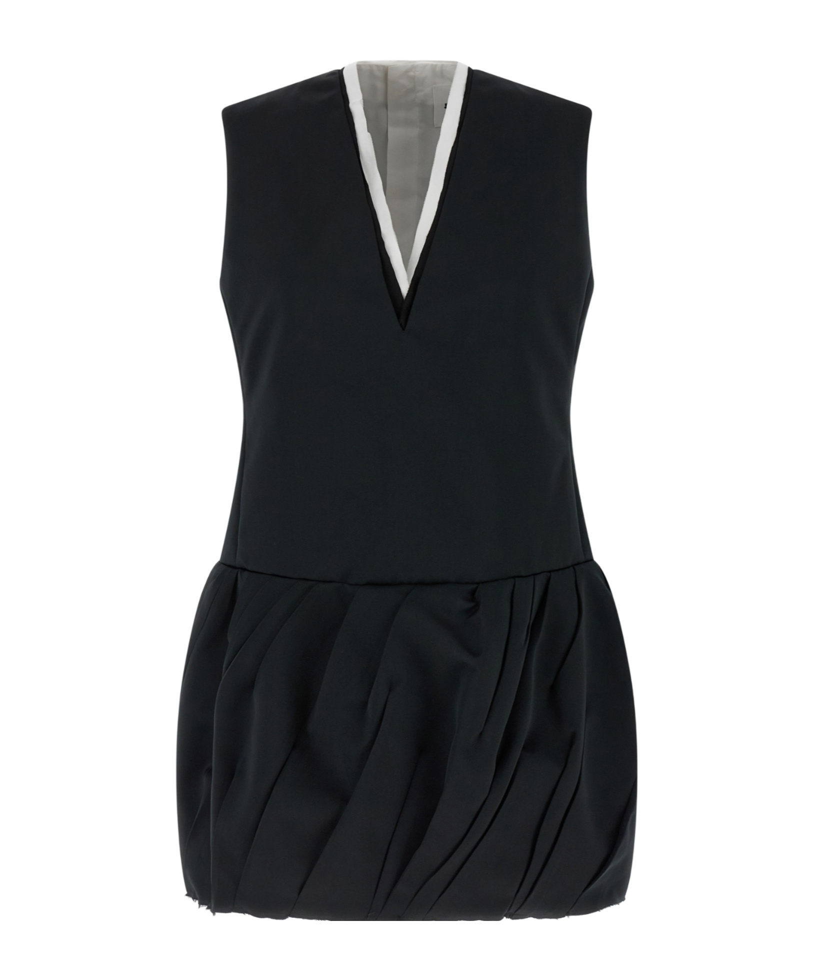 Jil Sander V-neck Dress In Black