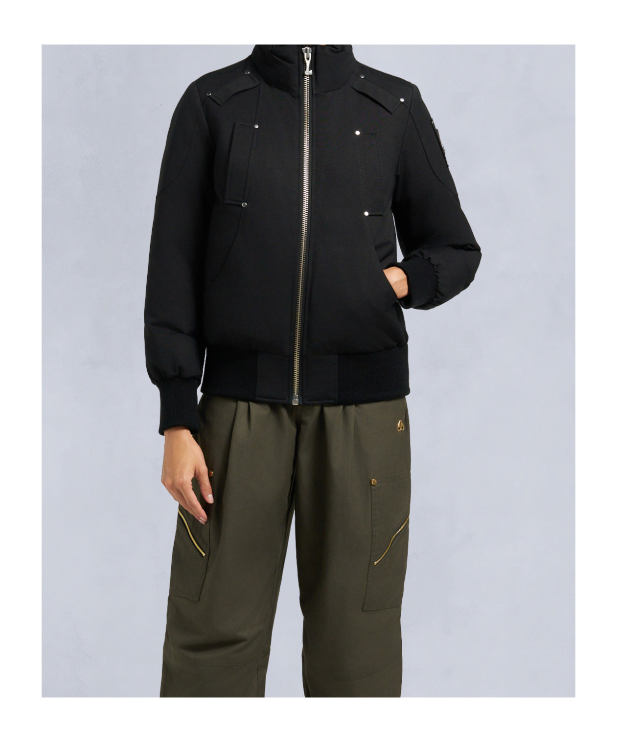 Moose Knuckles Long-sleeved Down Jacket In Black