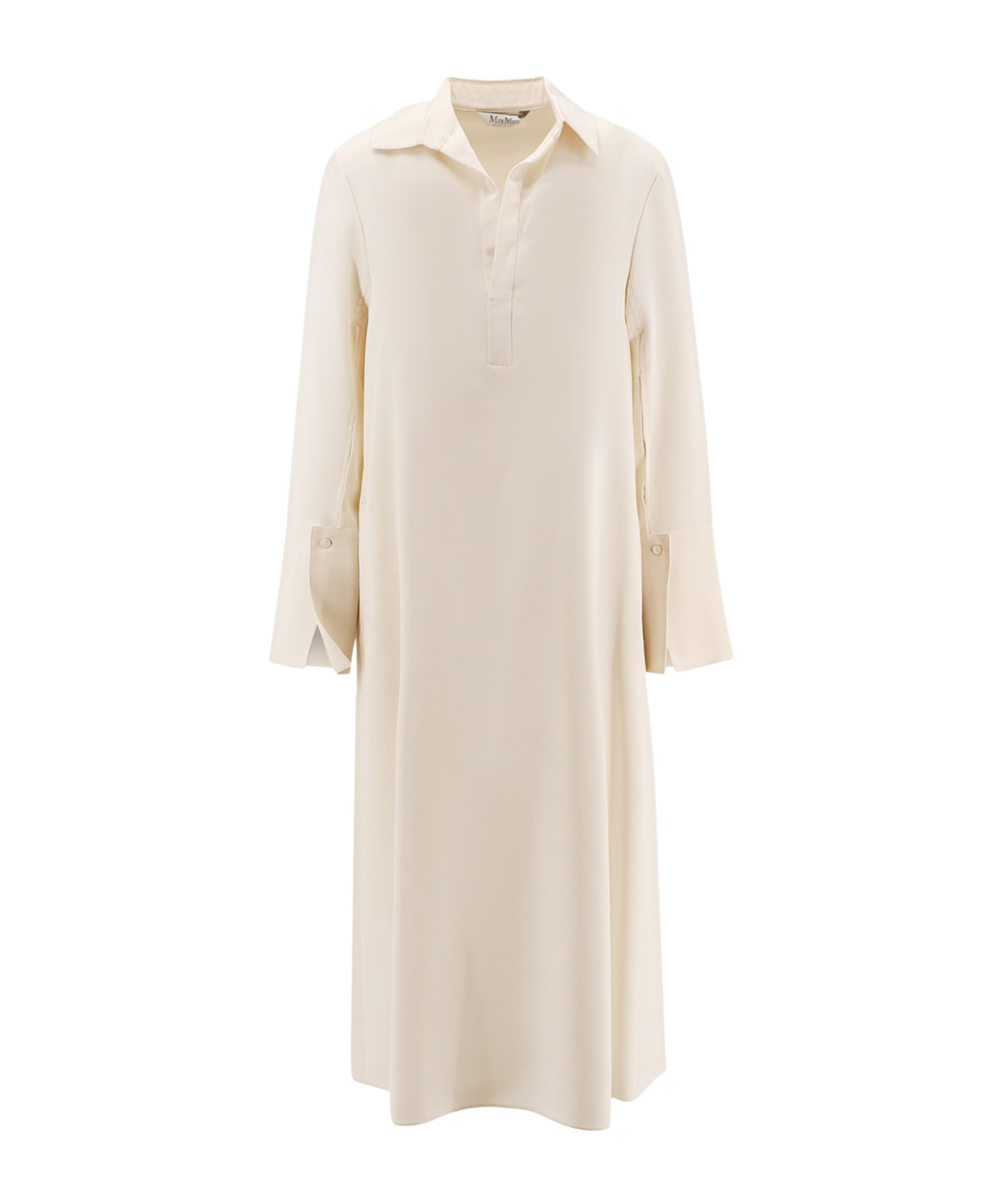 Max Mara Stretch Silk Ossola Dress With Long Sleeves