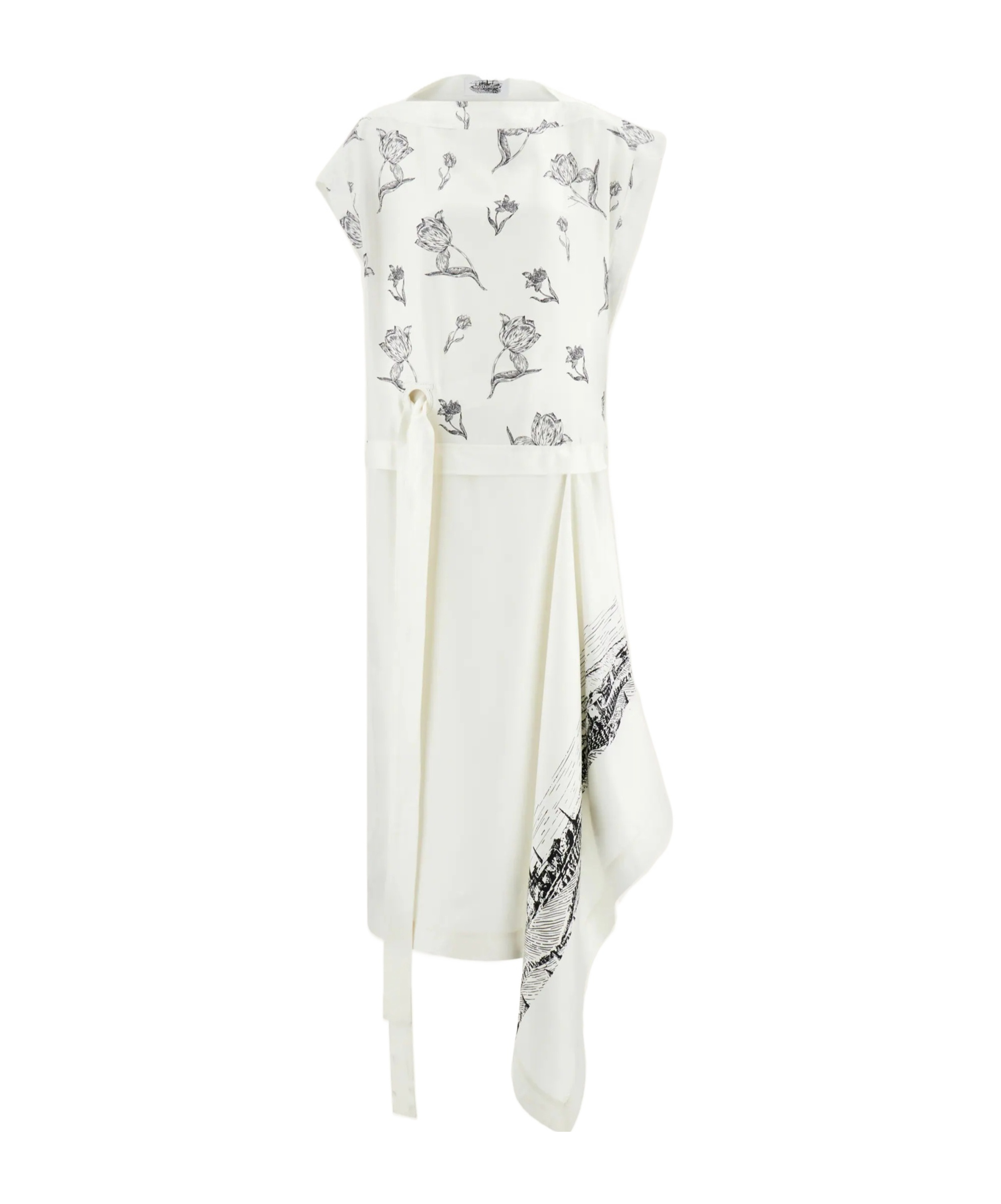 Ferragamo Floral-print Midi Dress In White