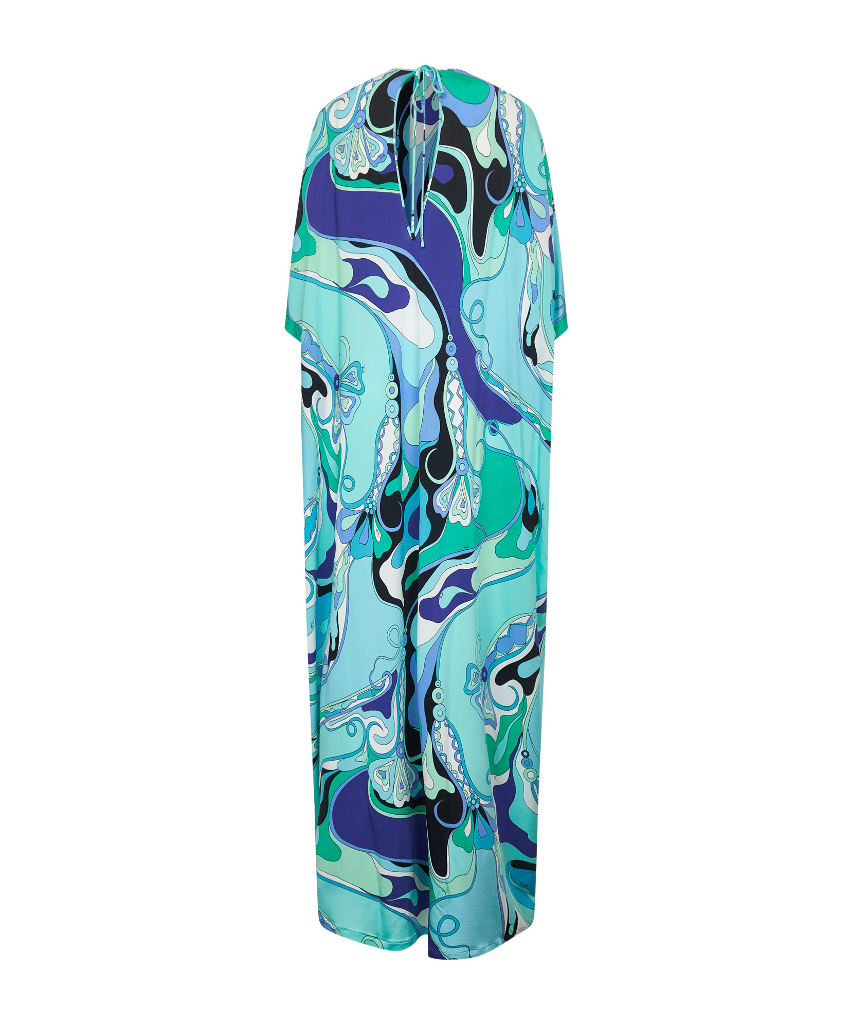 Emilio Pucci Orchidee-print Long Kaftan In Blue