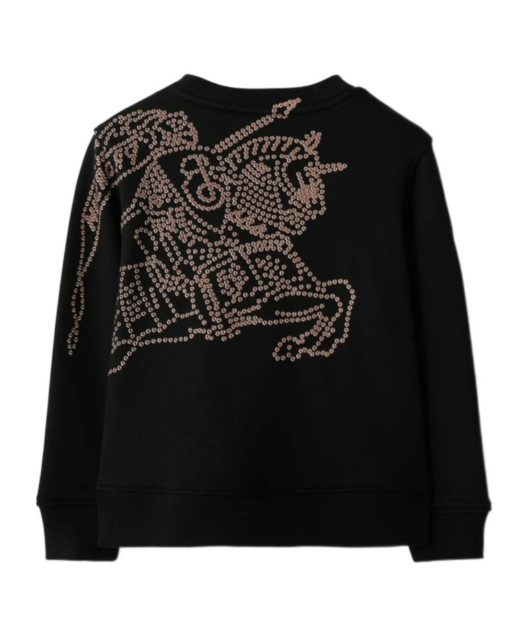 Burberry Ekd Crew-neck Cotton Sweatshirt In Black