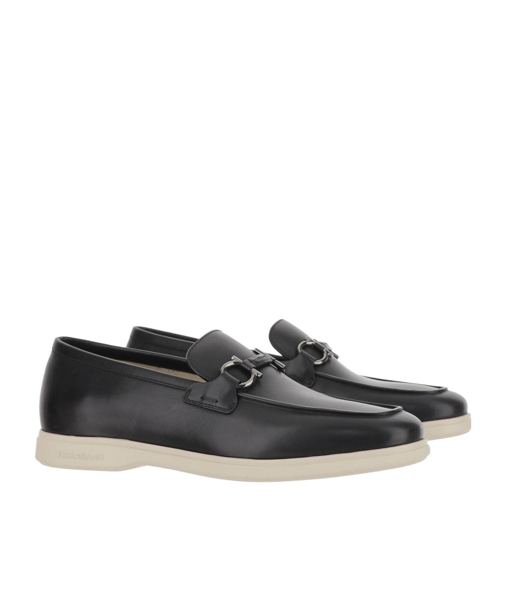Ferragamo Man Loafers Black Size 8.5 Calfskin In Black