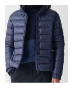 Colmar Originals Quilted Down Jacket With Fixed Hood In Blue