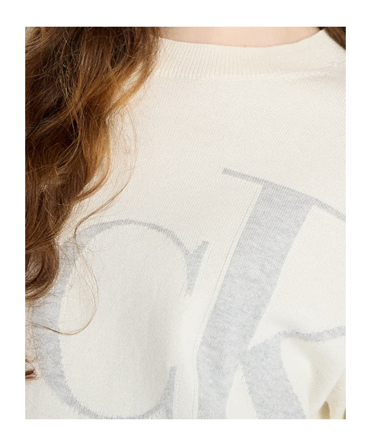 Calvin Klein Jeans Est.1978 Long-sleeve Cotton Sweater In Neutral