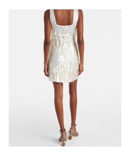 Staud Le Sable Sequined Minidress In White