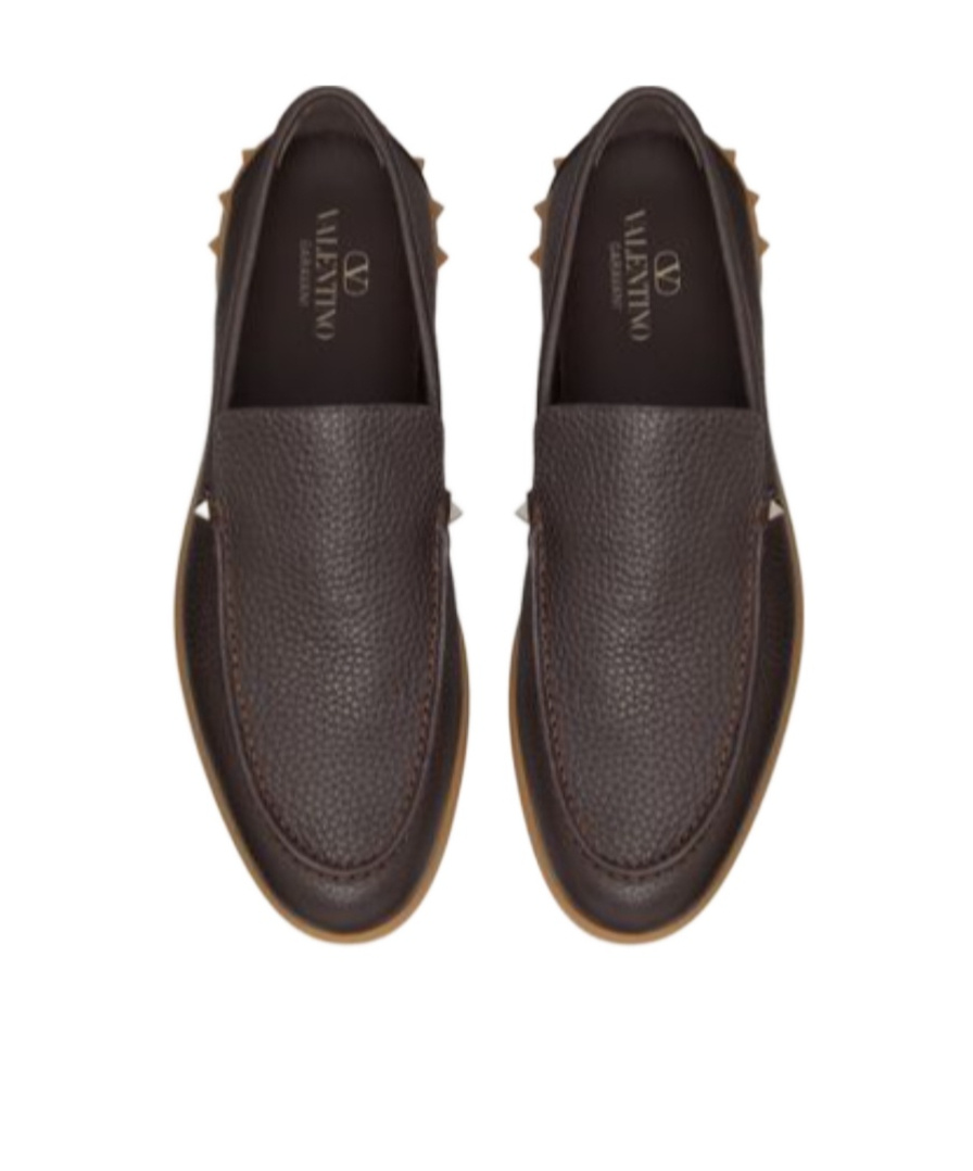 Valentino Garavani Leisure Flows Slip-on In Grainy Calfskin In Black