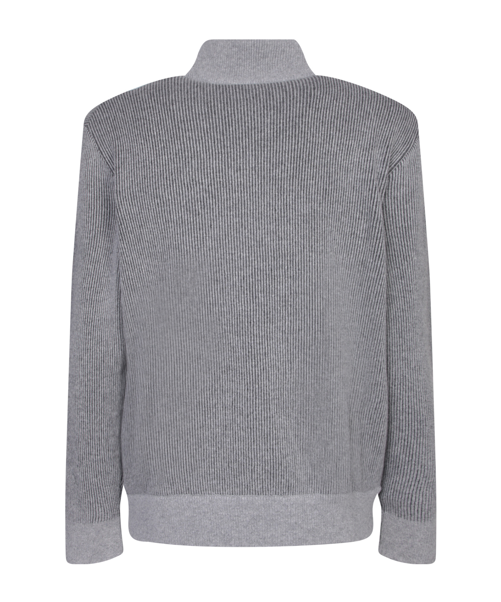 Lardini Knitwear With Ribbed Texture And Zip Closure In Grey