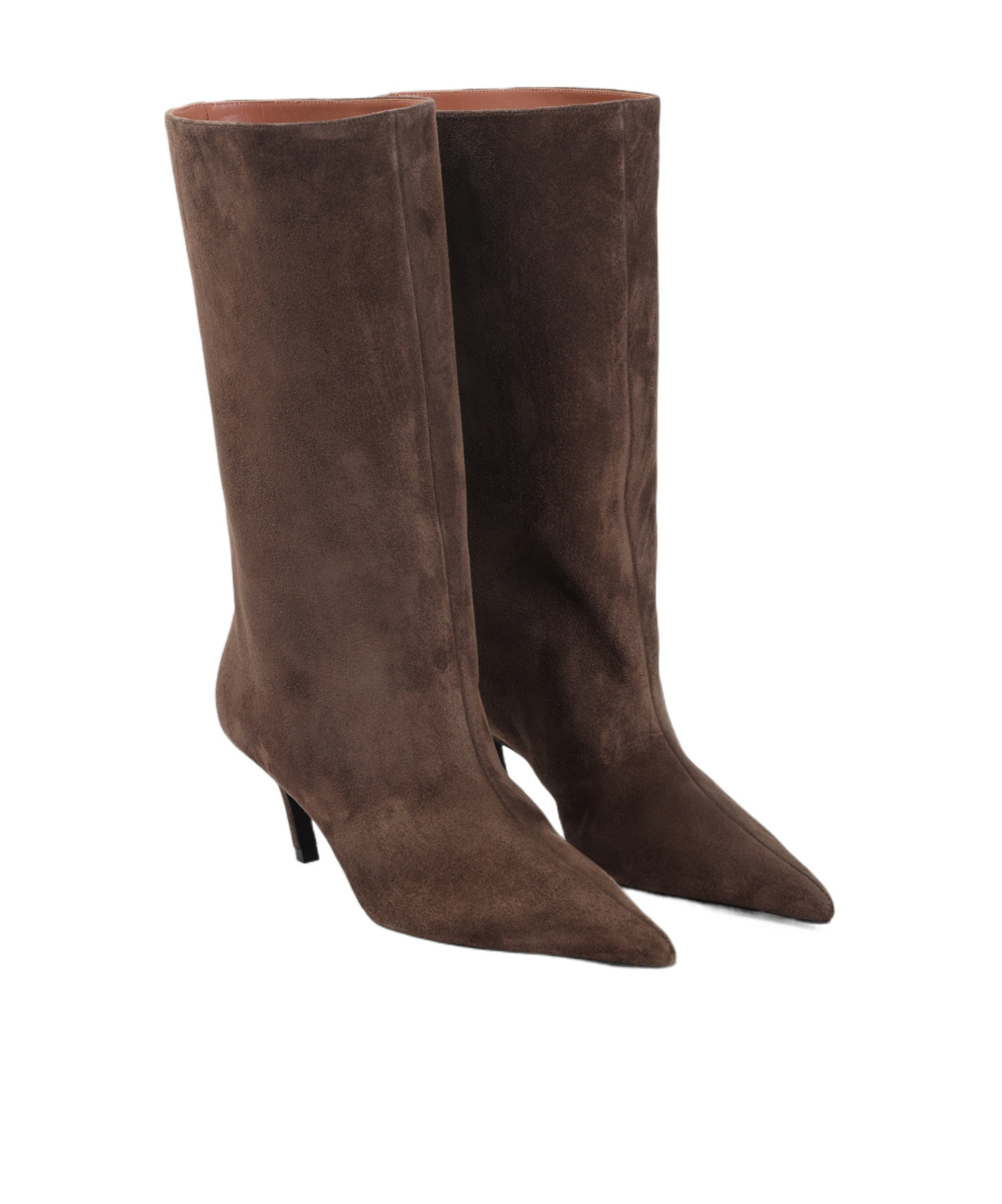 Amina Muaddi Pointed-toe Ankle Boots In Brown