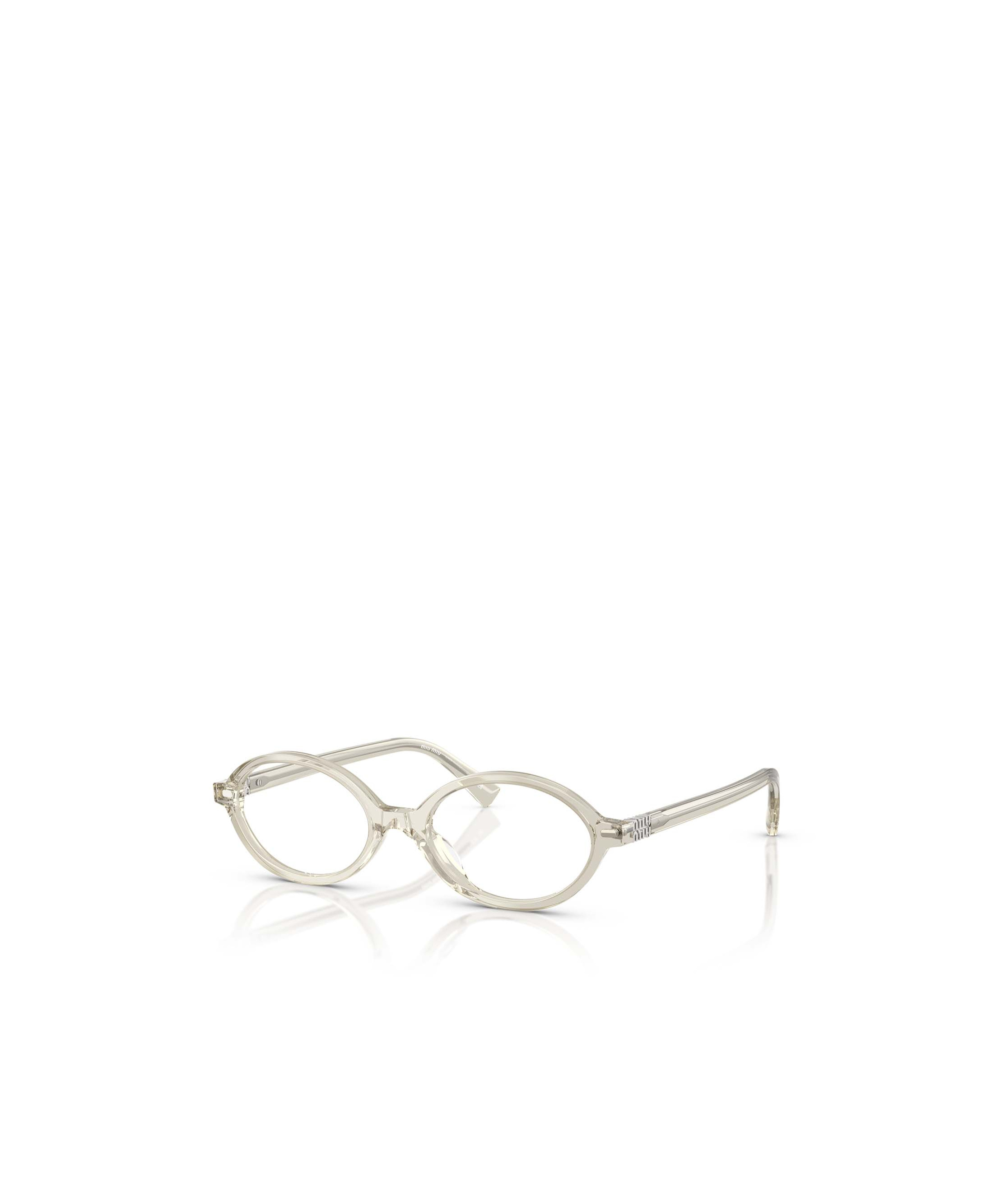 Miu Miu Mu 01xv Oval Acetate And Plastic Optical Glasses In Nude