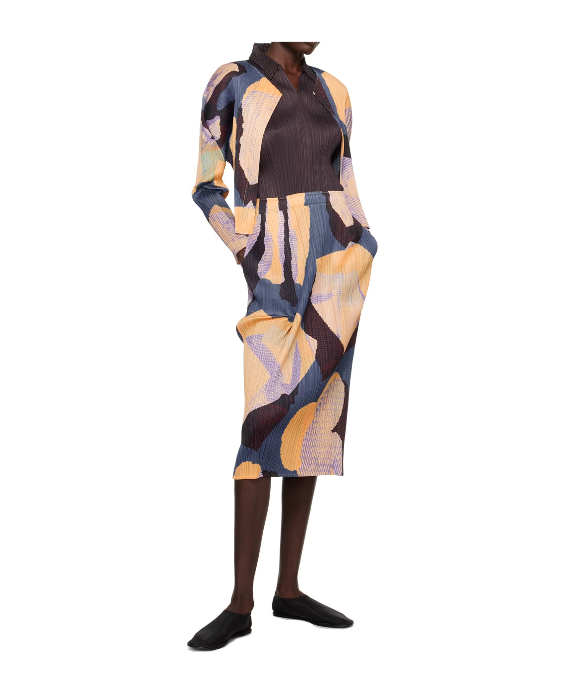ISSEY MIYAKE METEORITE PATTERN PRINTED SKIRT