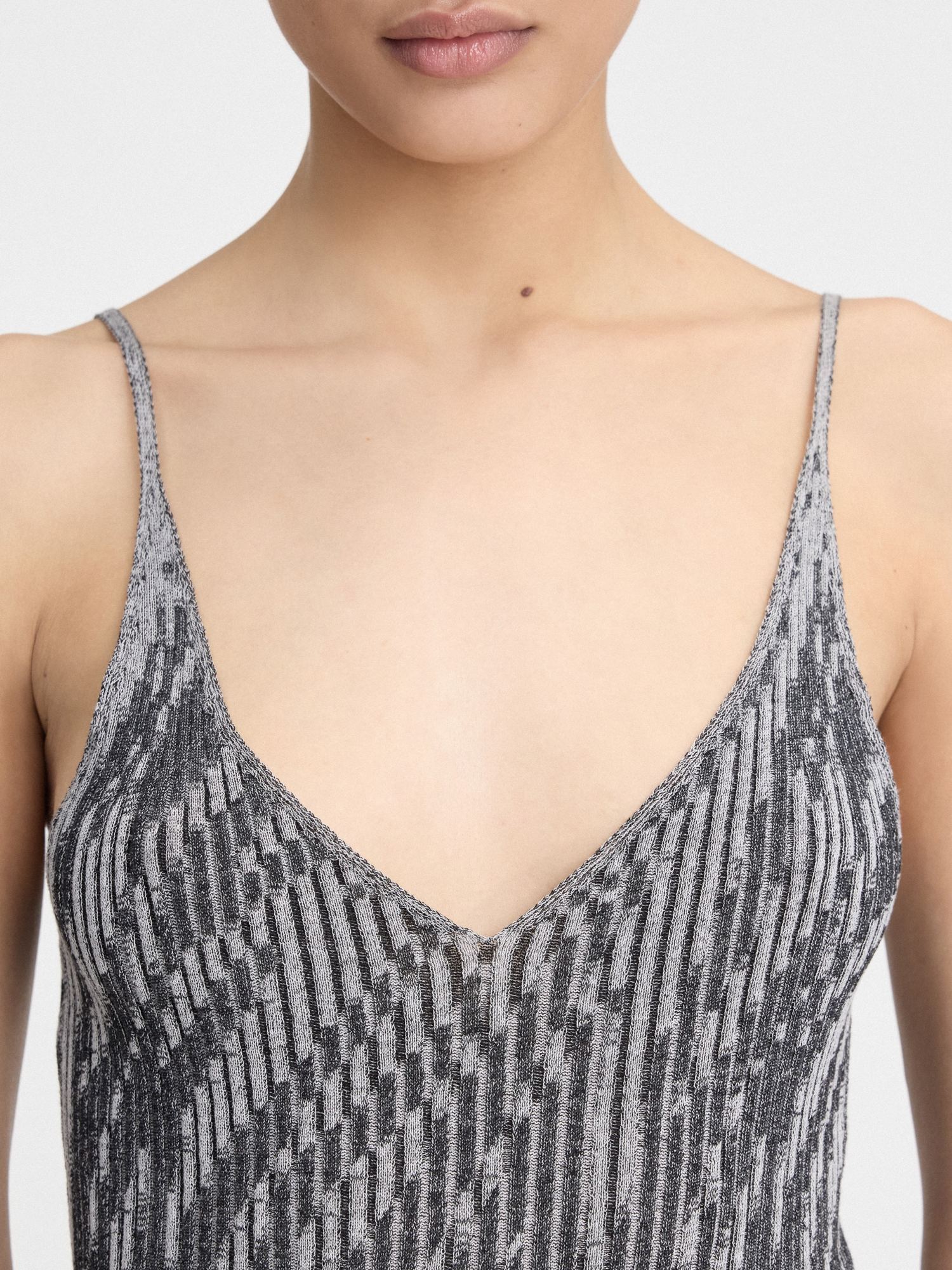 Jacquemus La Mini Robe Maille Zebra In Gray
