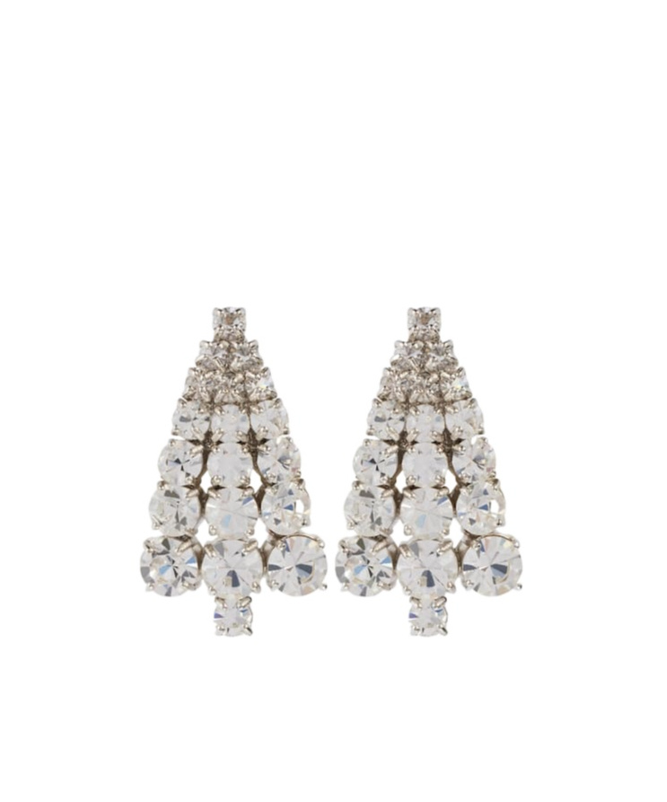 Jil Sander Crystal-embellished Earrings In White