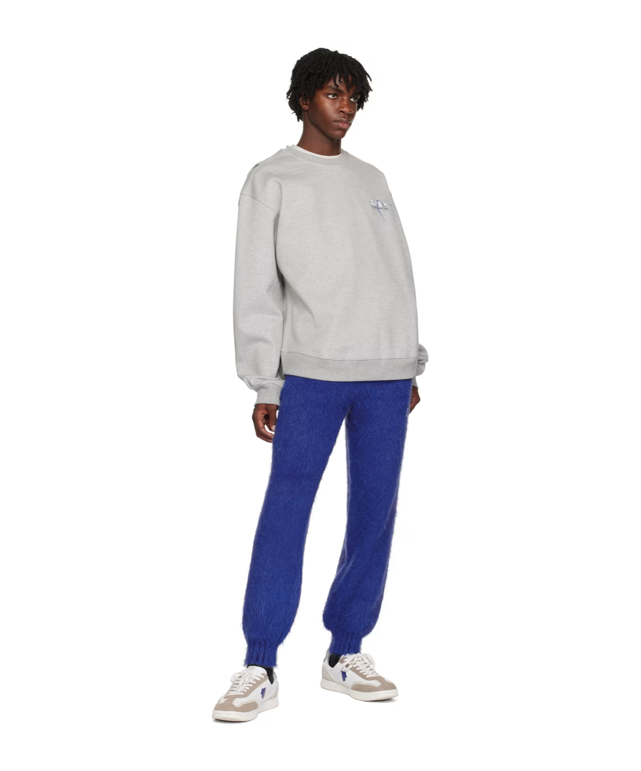 Ader Error Blue Distressed Sweatpants In Blue