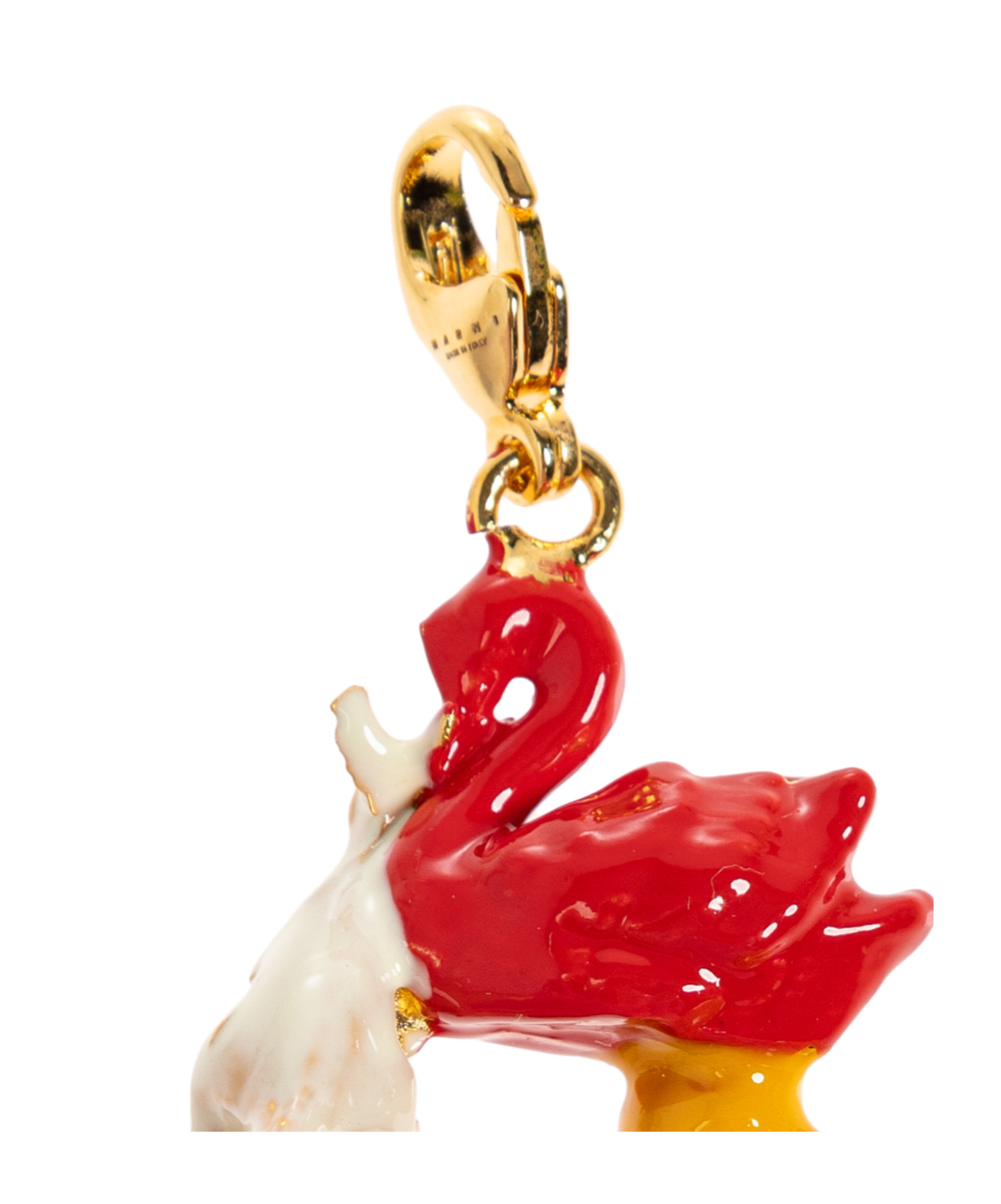 Marni Enamel Duck Pendant In Red