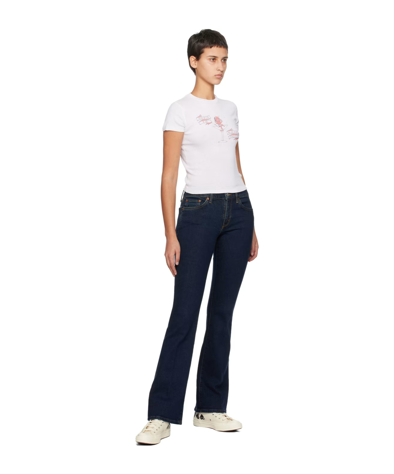 Re/done Midrise Baby Boot Mid-rise Bootcut Jeans In Black