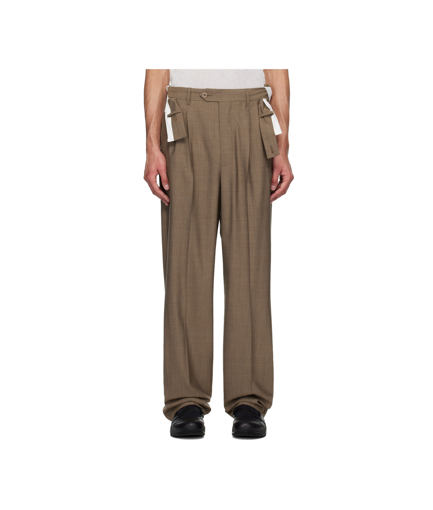 Magliano Brown Link Double Pleats Trouseres In Brown