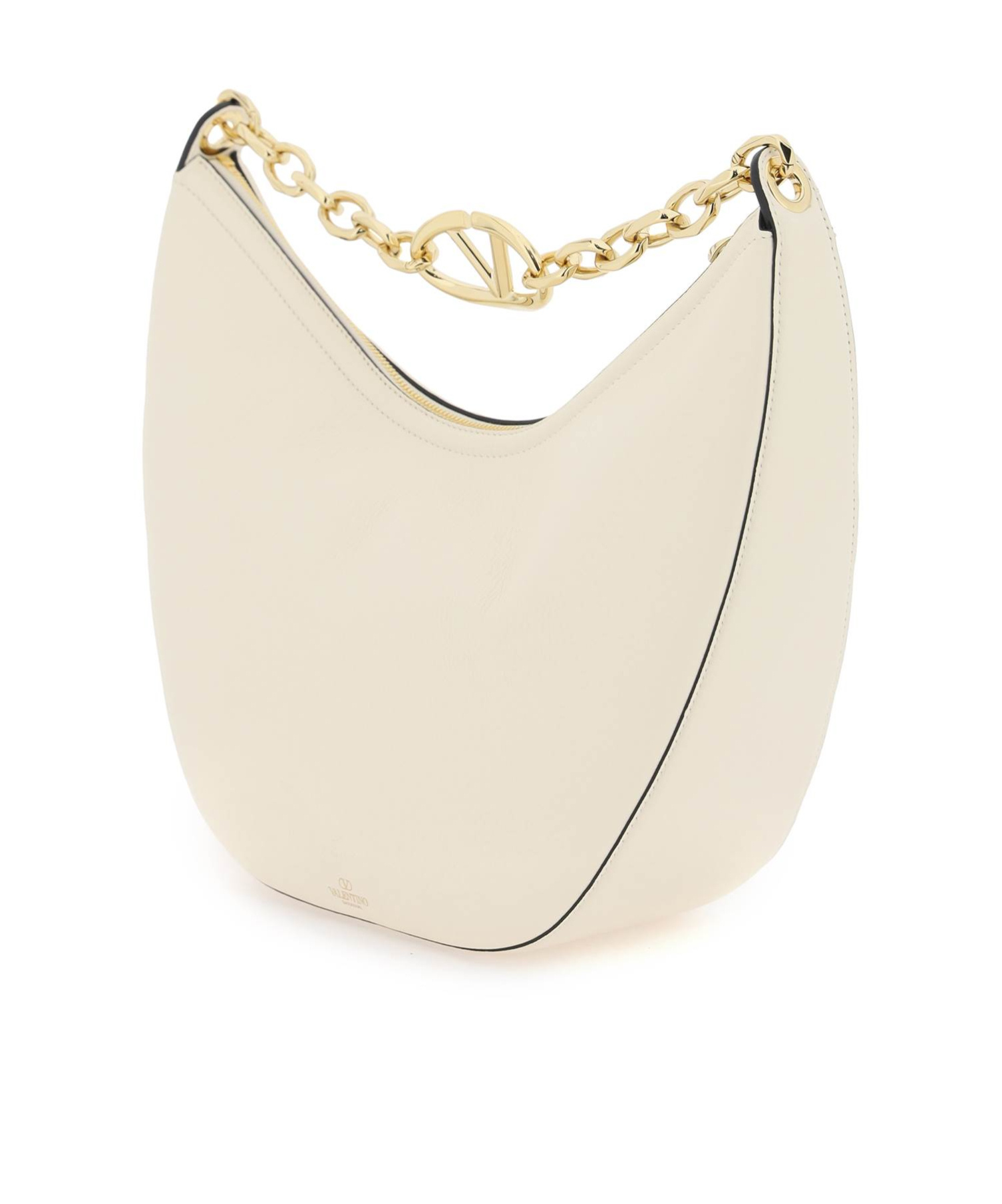 Valentino Garavani Medium Vlogo Moon Hobo Bag In Nude
