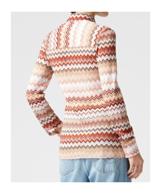Missoni Metallic Zigzag Button-up Shirt In Pink