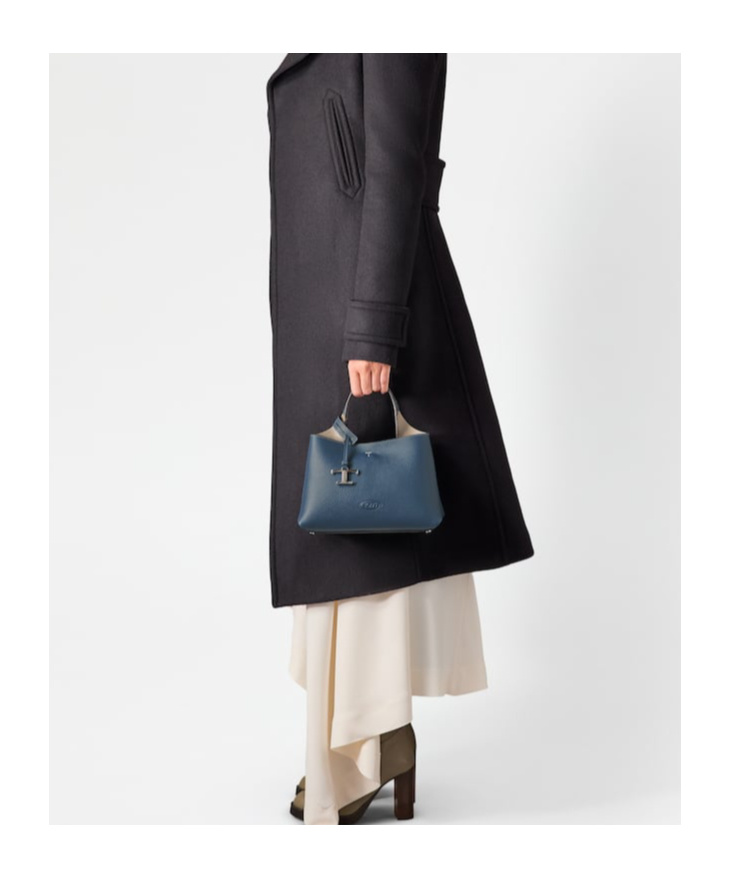 Tod's Leather Micro Clutch Bag Detachable Strap In Blue