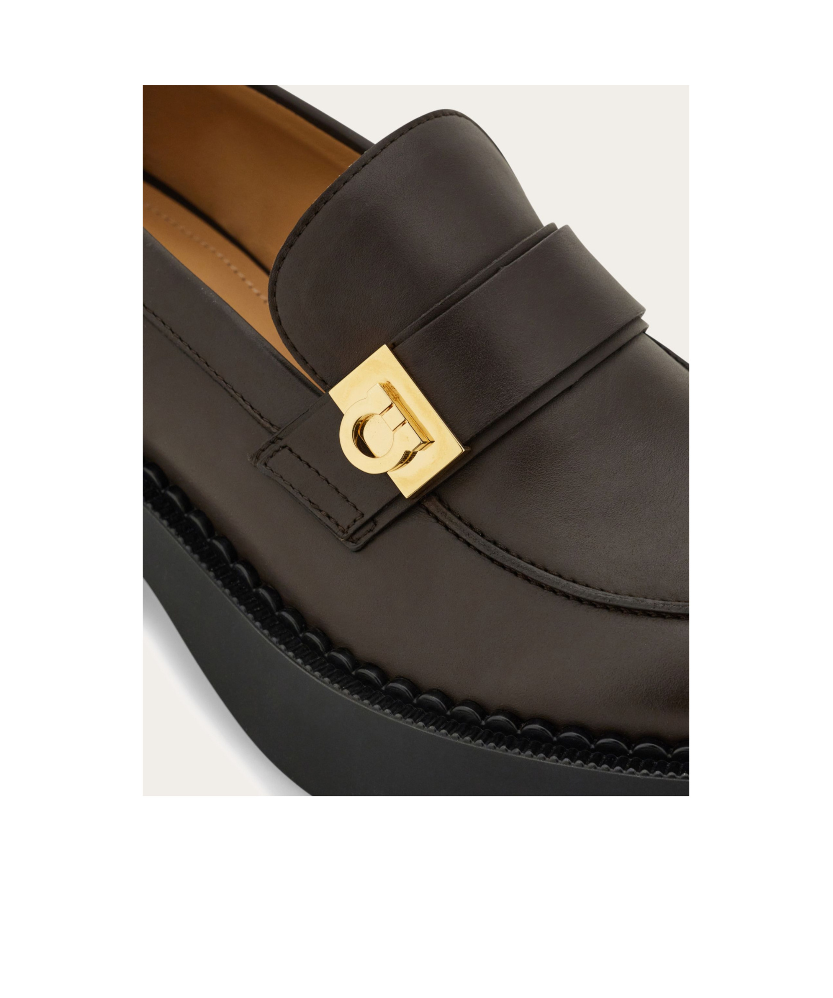 Ferragamo Caminia Buckled Platform Loafers In Green