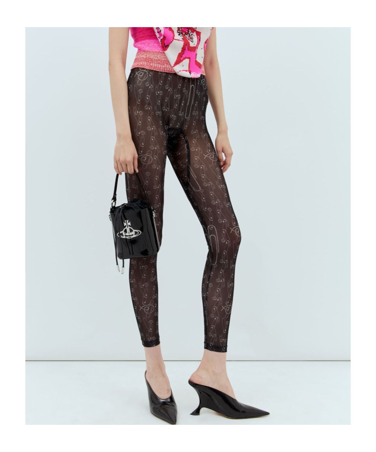 Vivienne Westwood Safety Pin Leggings In Black