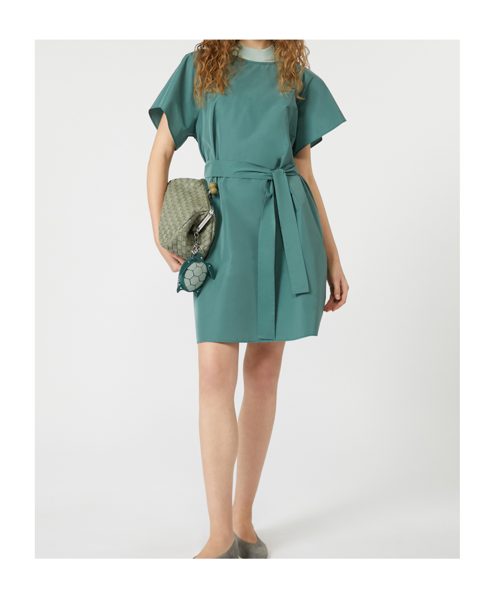 Weekend Max Mara Short Taffeta Dress In Green