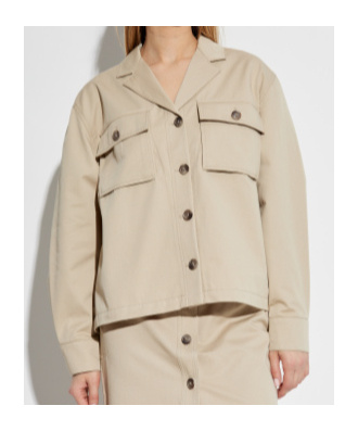 Shop Anine Bing Cotton Shirt Jacket In Nude