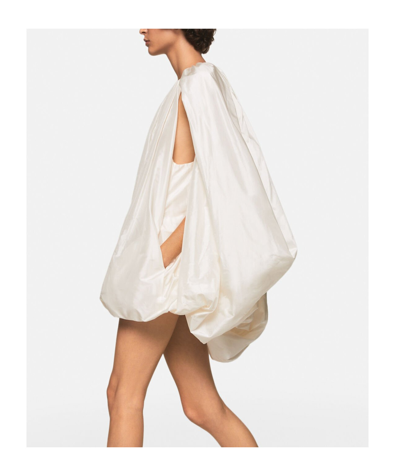 Stella Mccartney Sleeveless Cape Mini Dress In White