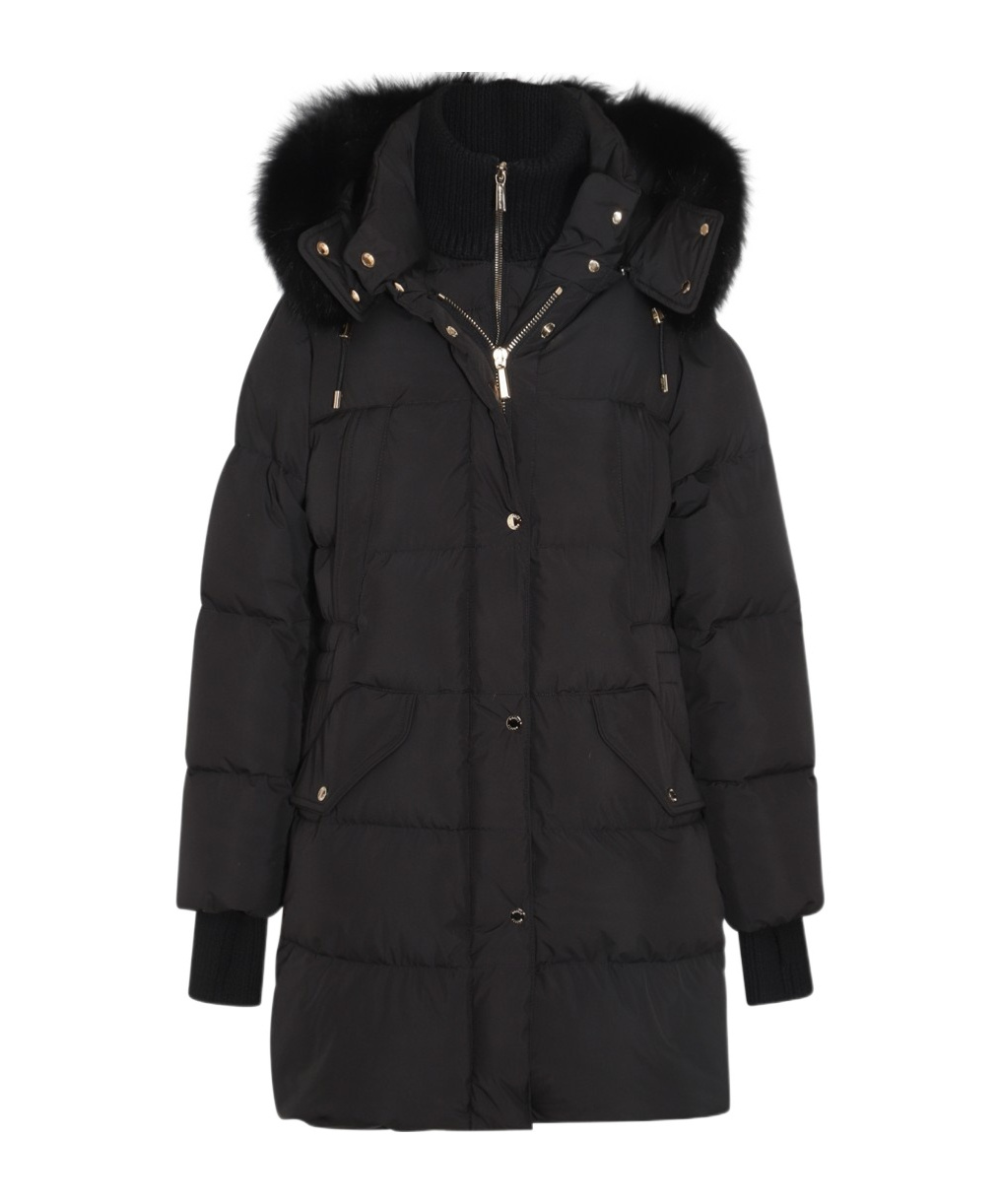 Moorer Black Wool Down Jacket In Black