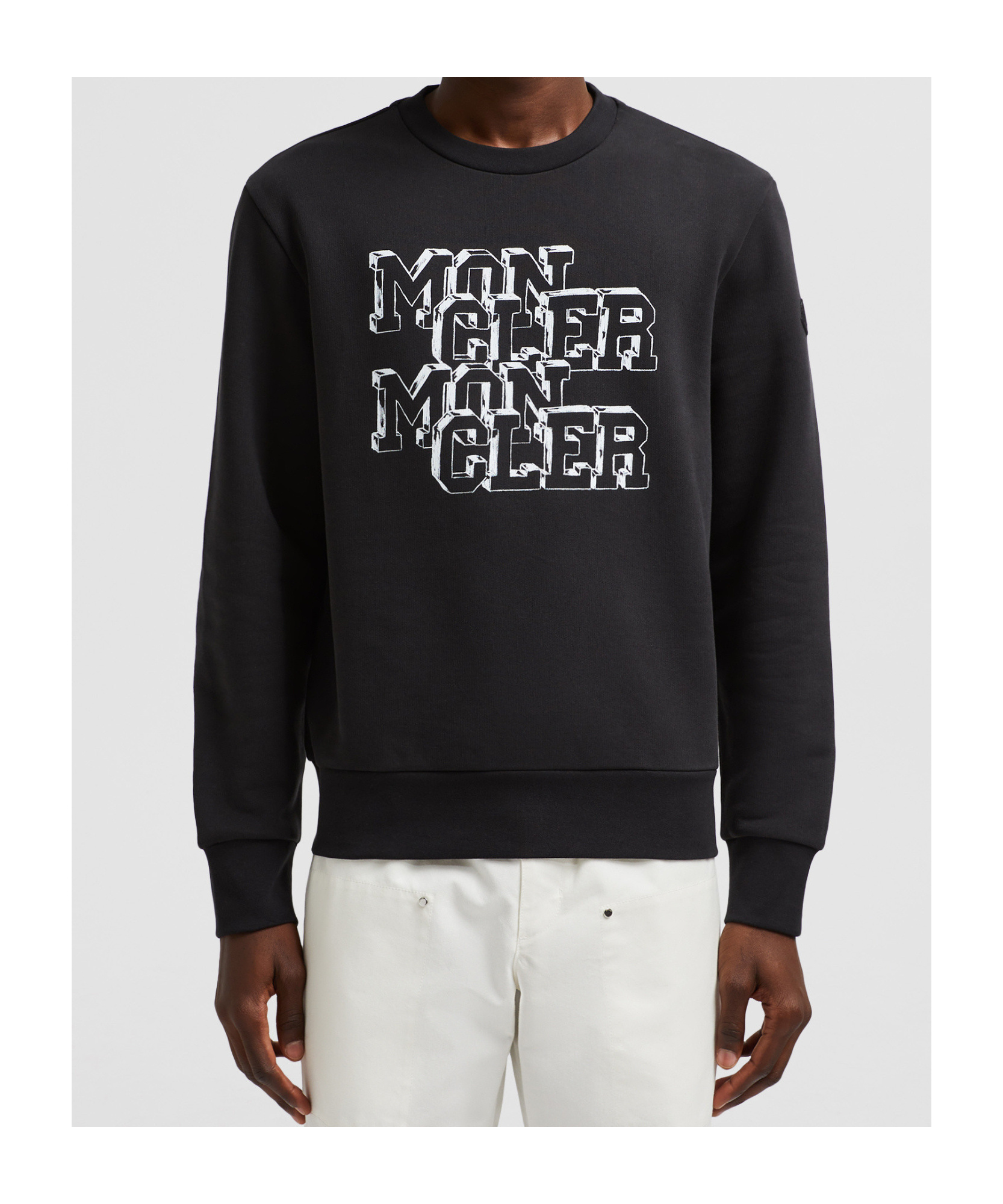 Moncler Logo Pattern Sweatshirt In Black
