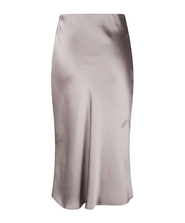 Herno Satin Midi Skirt In Gray