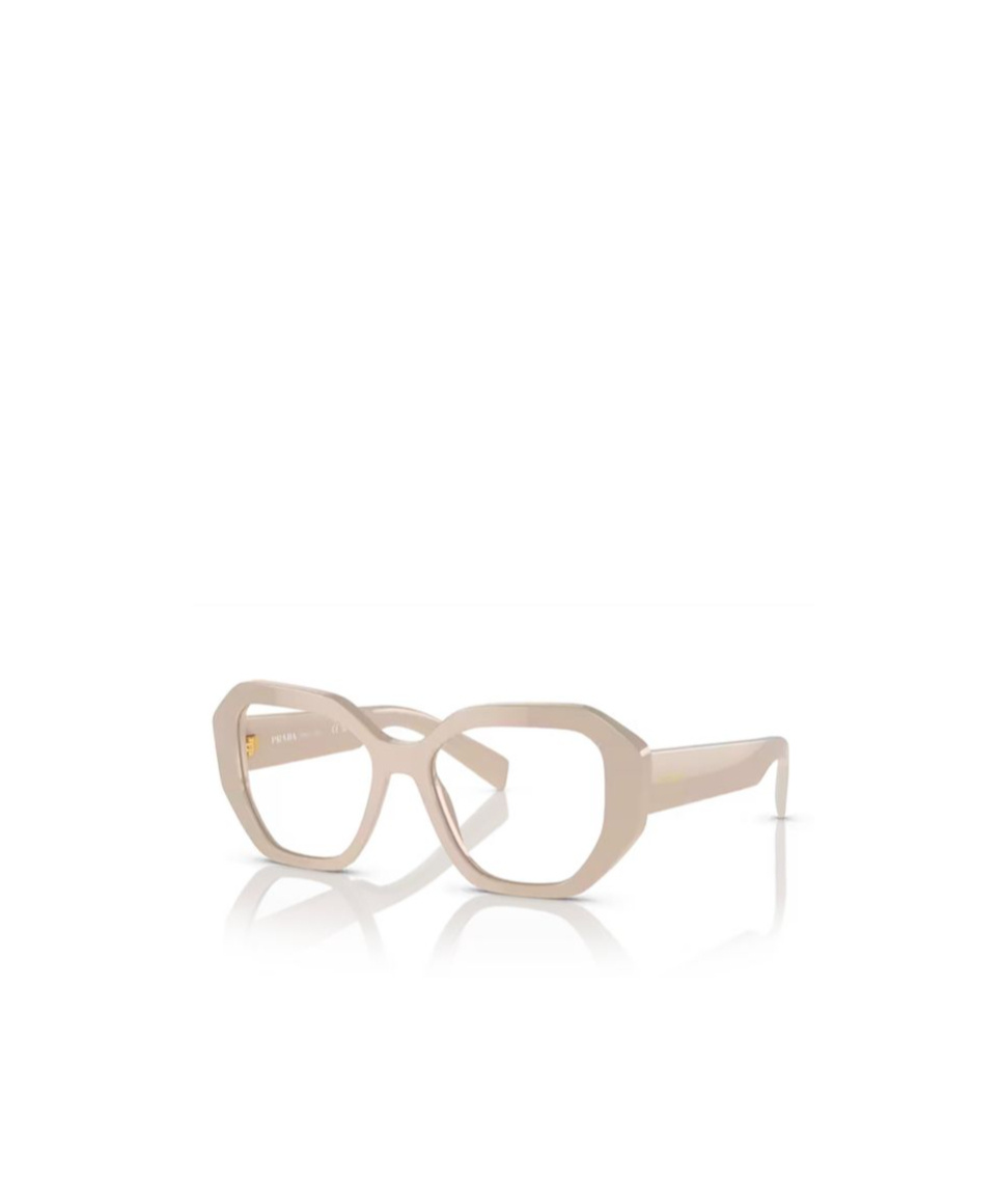 Prada Womens Cream Pr A07v Irregular-frame Acetate Optical Glasses In Nude
