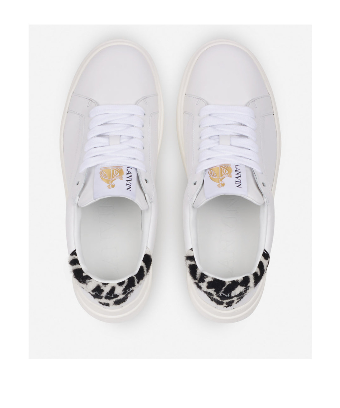 Lanvin Ddb0 Leather Platform Sneakers For Women In White