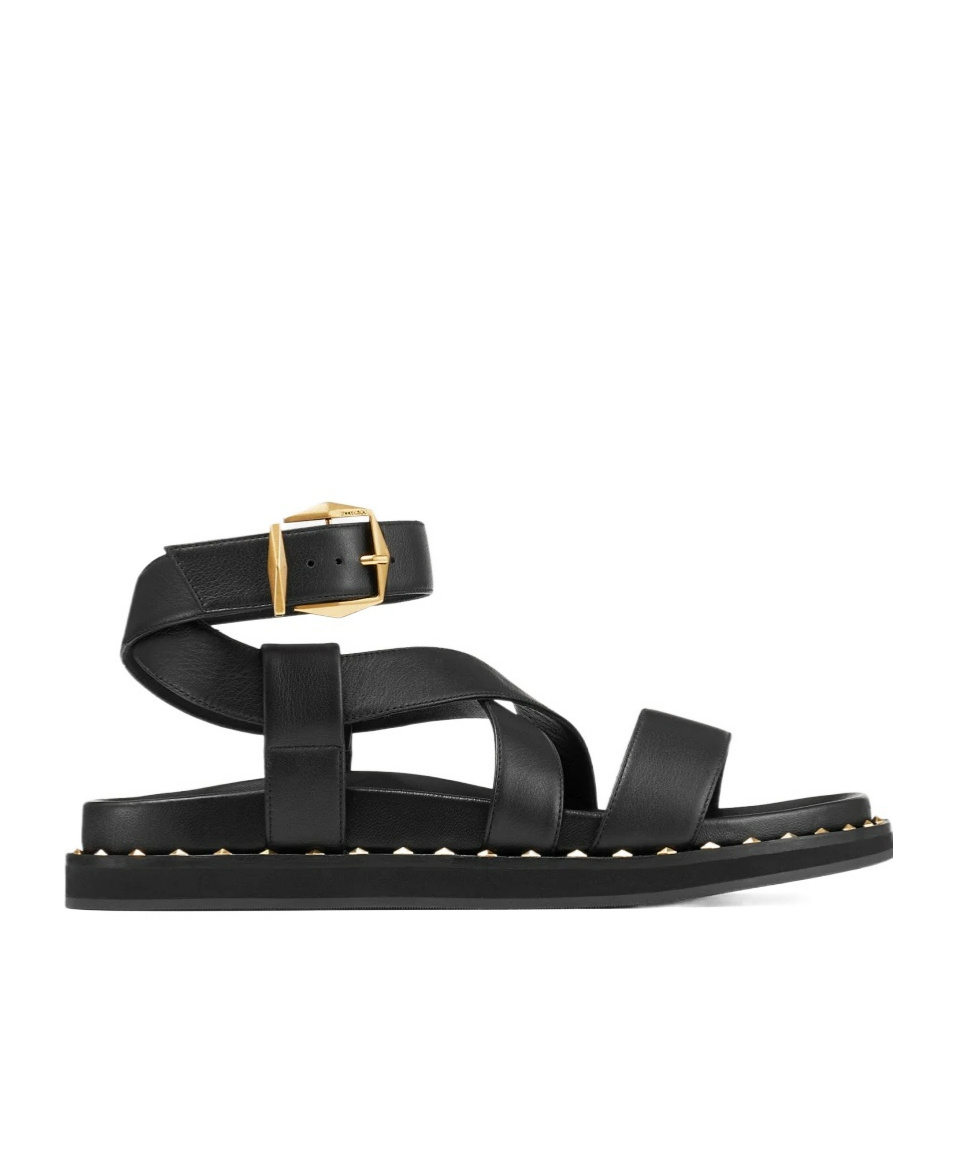 Jimmy Choo Blaise Leather Sandals In Black
