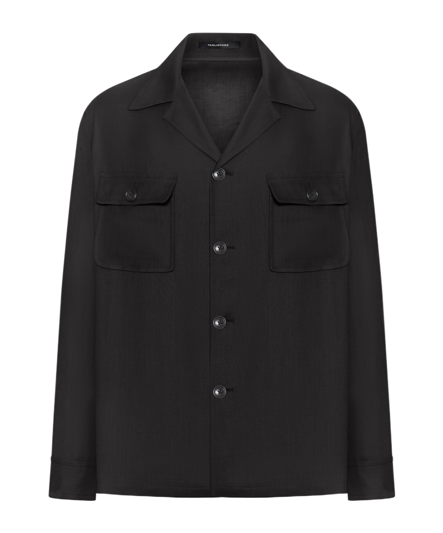Shop Tagliatore Long Sleeve Casual Jacket In Black