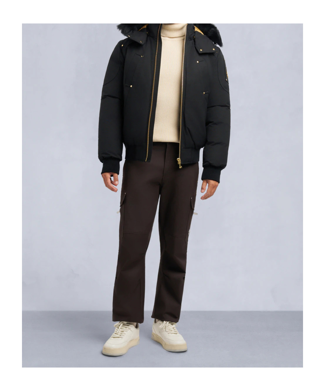 Moose Knuckles Versatile Bomber Jacket Removable Hood In Black