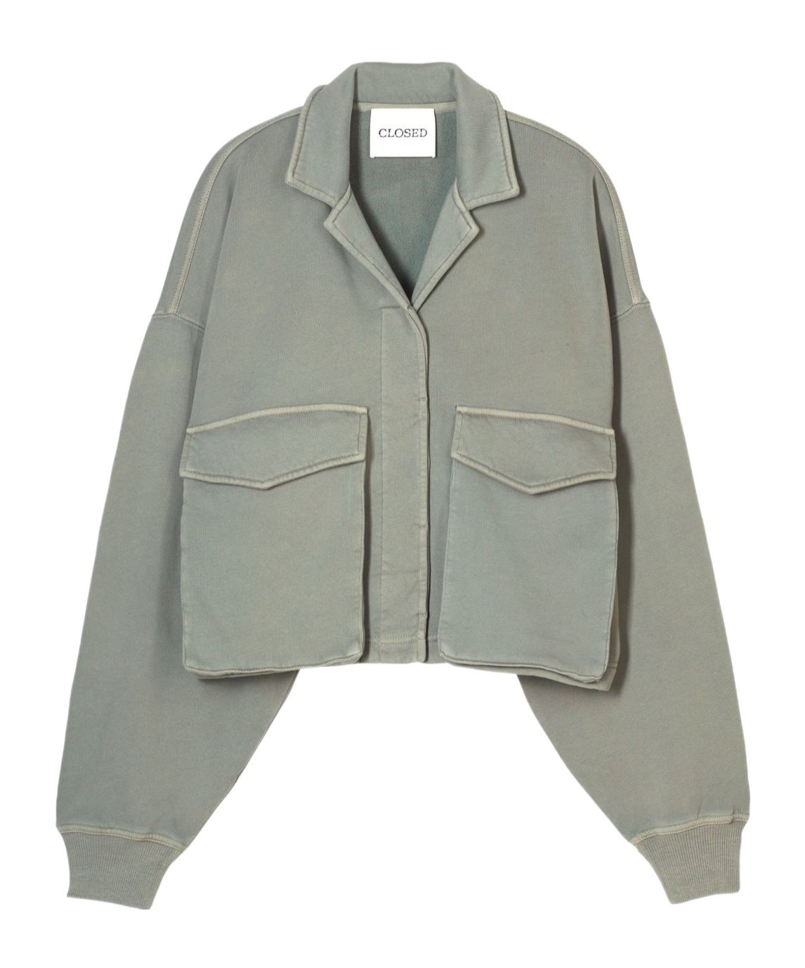 Closed Faded-effect Jacket In Gray