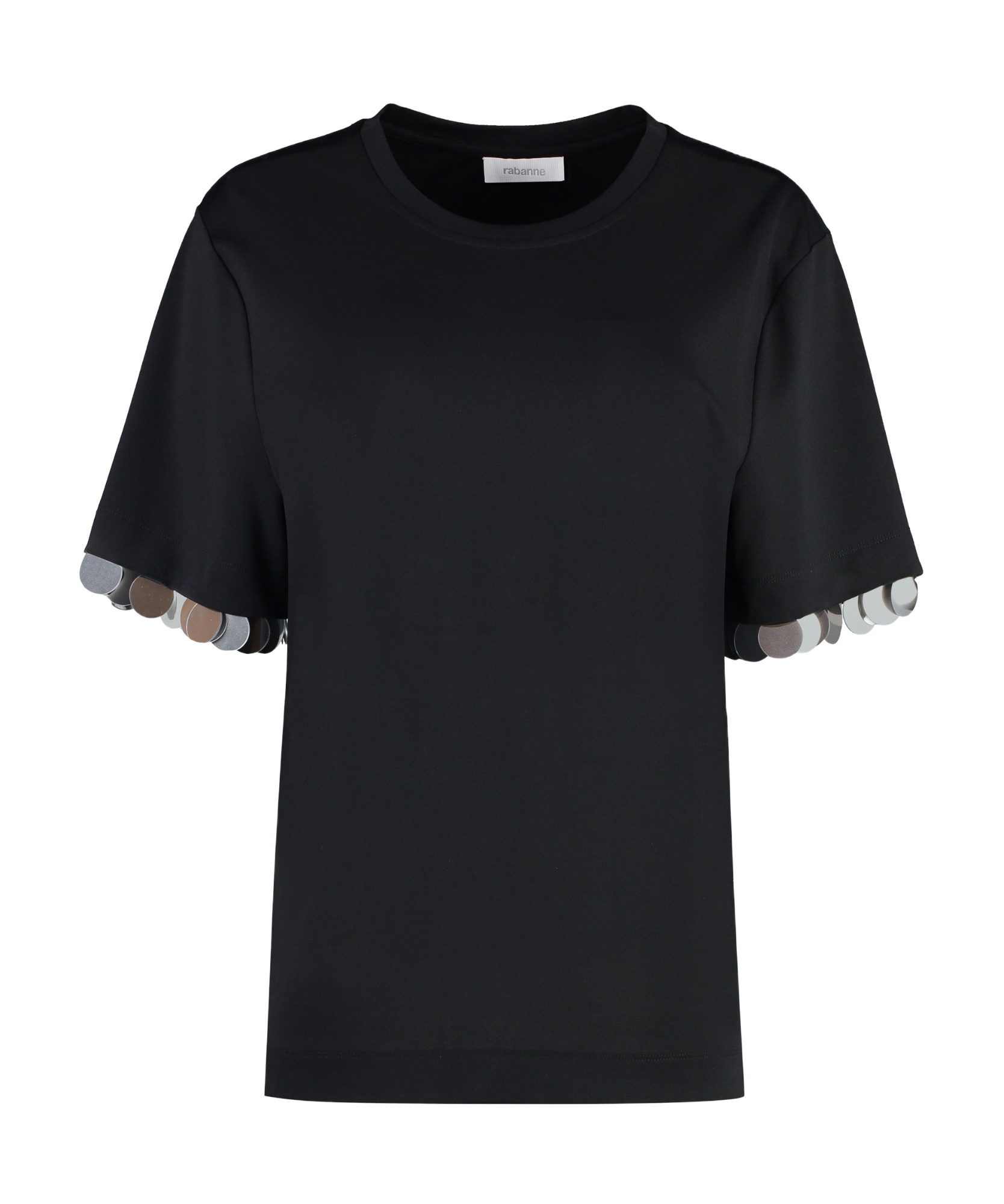 Rabanne Jersey Crepe Embellished T-shirt In Black