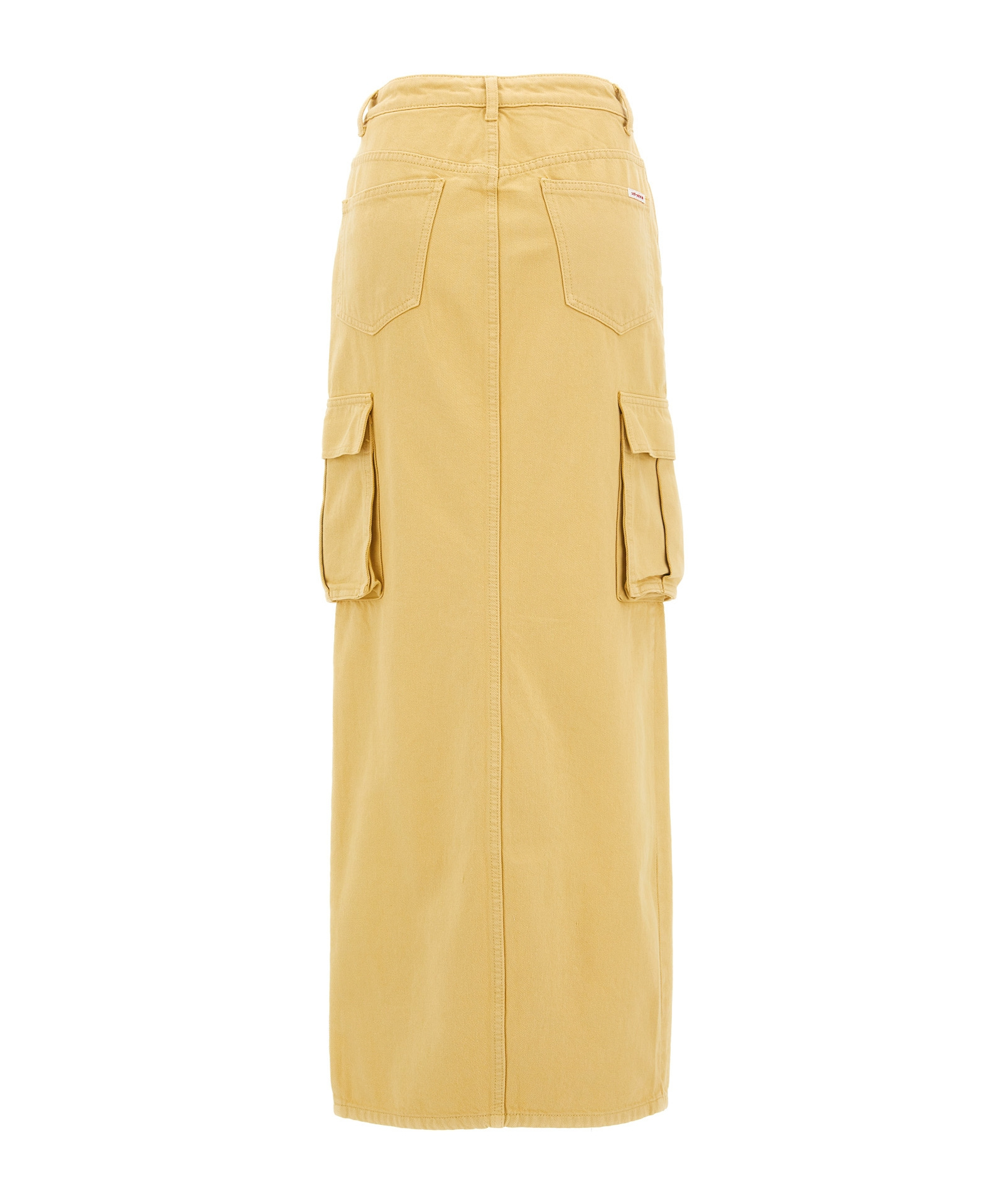 Shop Self-portrait Gem-embellished Denim Maxi Skirt In Nude