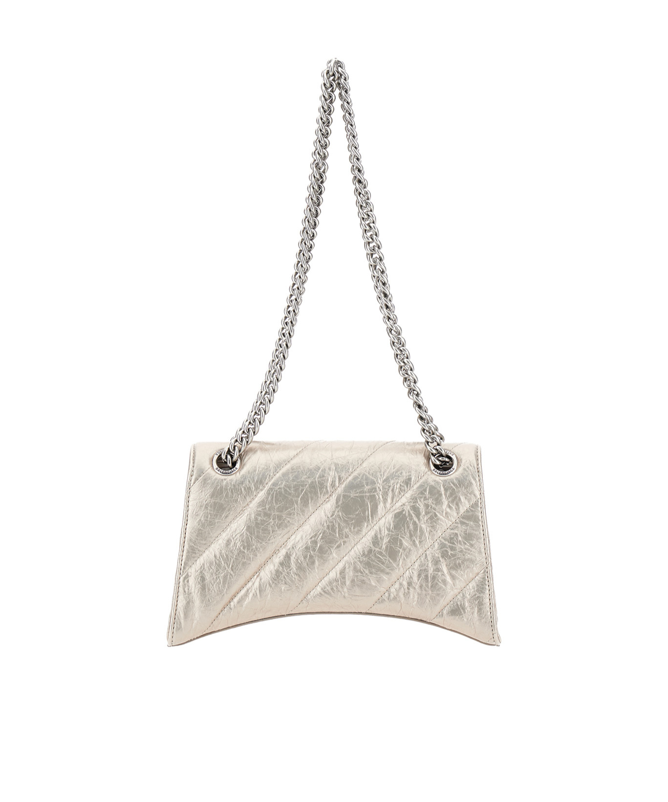 Balenciaga Crush Small Quilted Metallic Chain Shoulder Bag In Yellow
