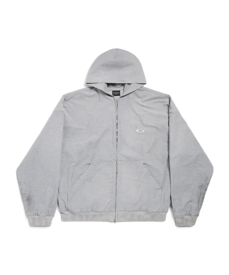 Balenciaga Men's Trompe L'œil Hoodie In Heather Grey In Gray