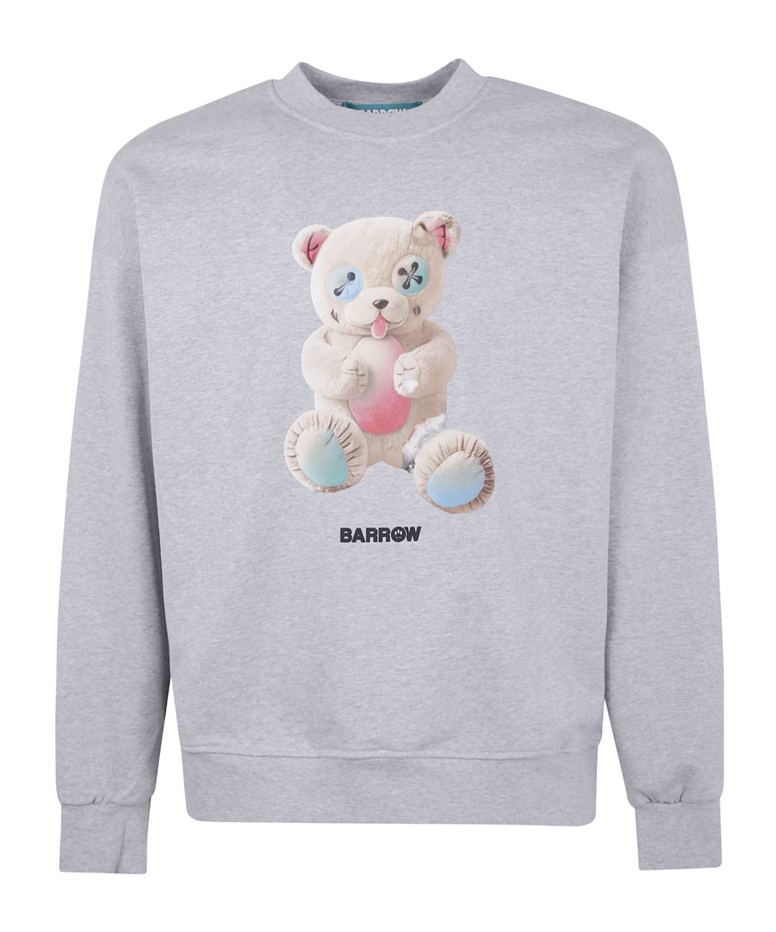 Barrow Teddy-print Crew-neck Sweatshirt In Brown
